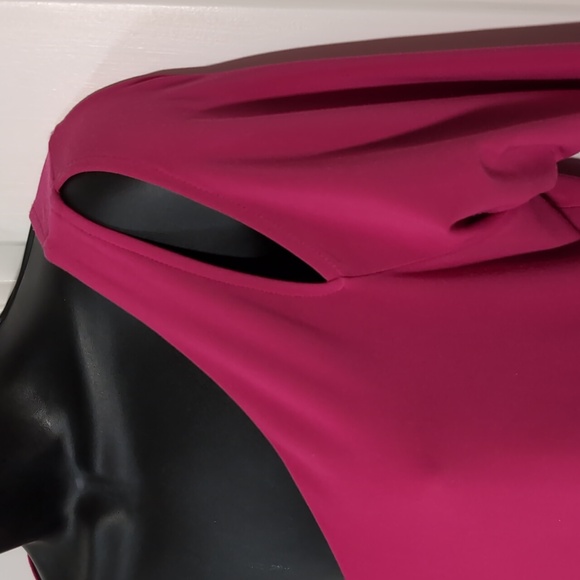 Sympli Dress Asymmetrical Hem Shoulder Cut Out Pink Size 6 - Picture 3 of 9